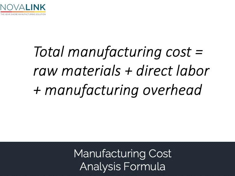 Manufacturing Cost Analysis Formula