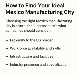 How to Find Your Ideal Mexico Manufacturing City